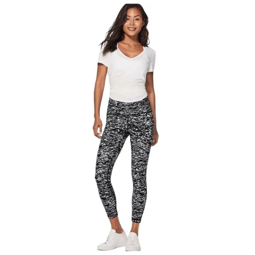 LULULEMON Wunder Under Leggings High Rise Liquid Platinum Alpine White READ